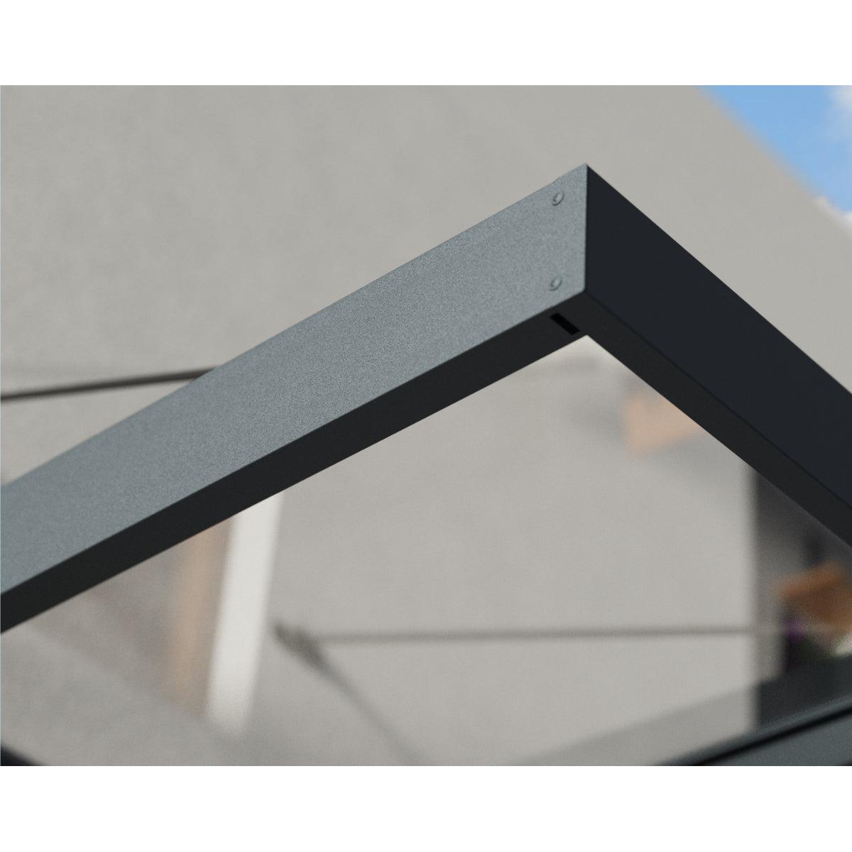 Sophia XL Door Awning 12.5 x 4.5 ft Clear Panel | Palram-Canopia-Delightful Yard