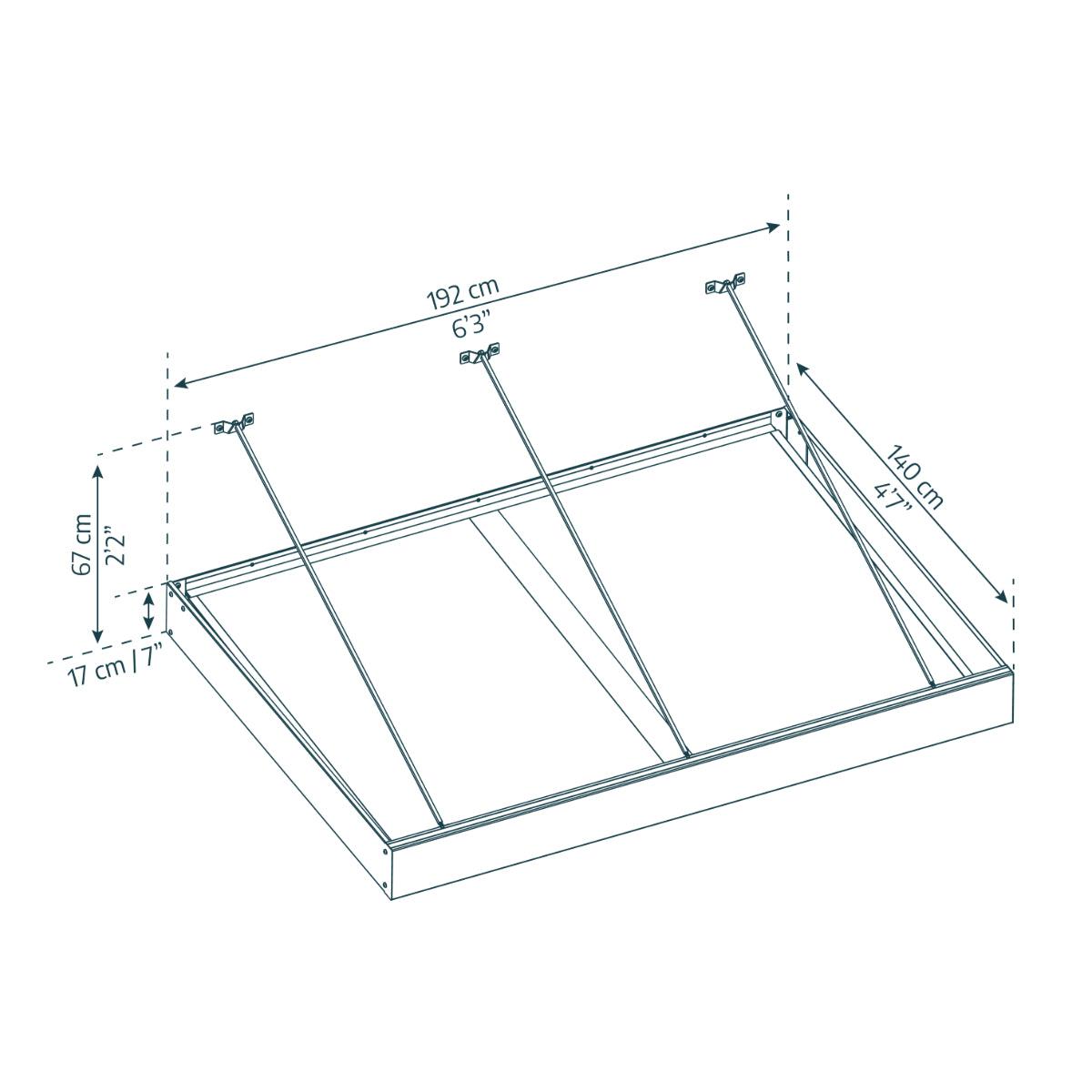 Sophia XL Door Awning 6 x 4.5 ft Clear Panel | Palram-Canopia-Delightful Yard