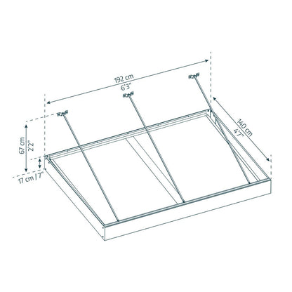 Sophia XL Door Awning 6 x 4.5 ft Clear Panel | Palram-Canopia-Delightful Yard