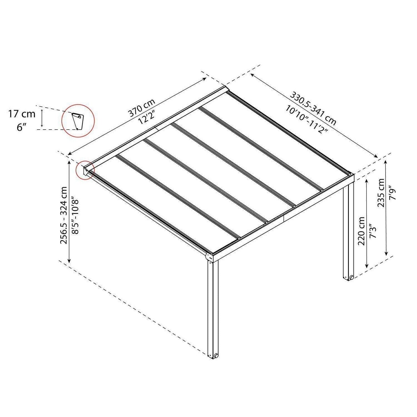 Stockholm Patio Covers 11 x 12 ft. Clear Panels | Palram-Canopia - Delightful Yard