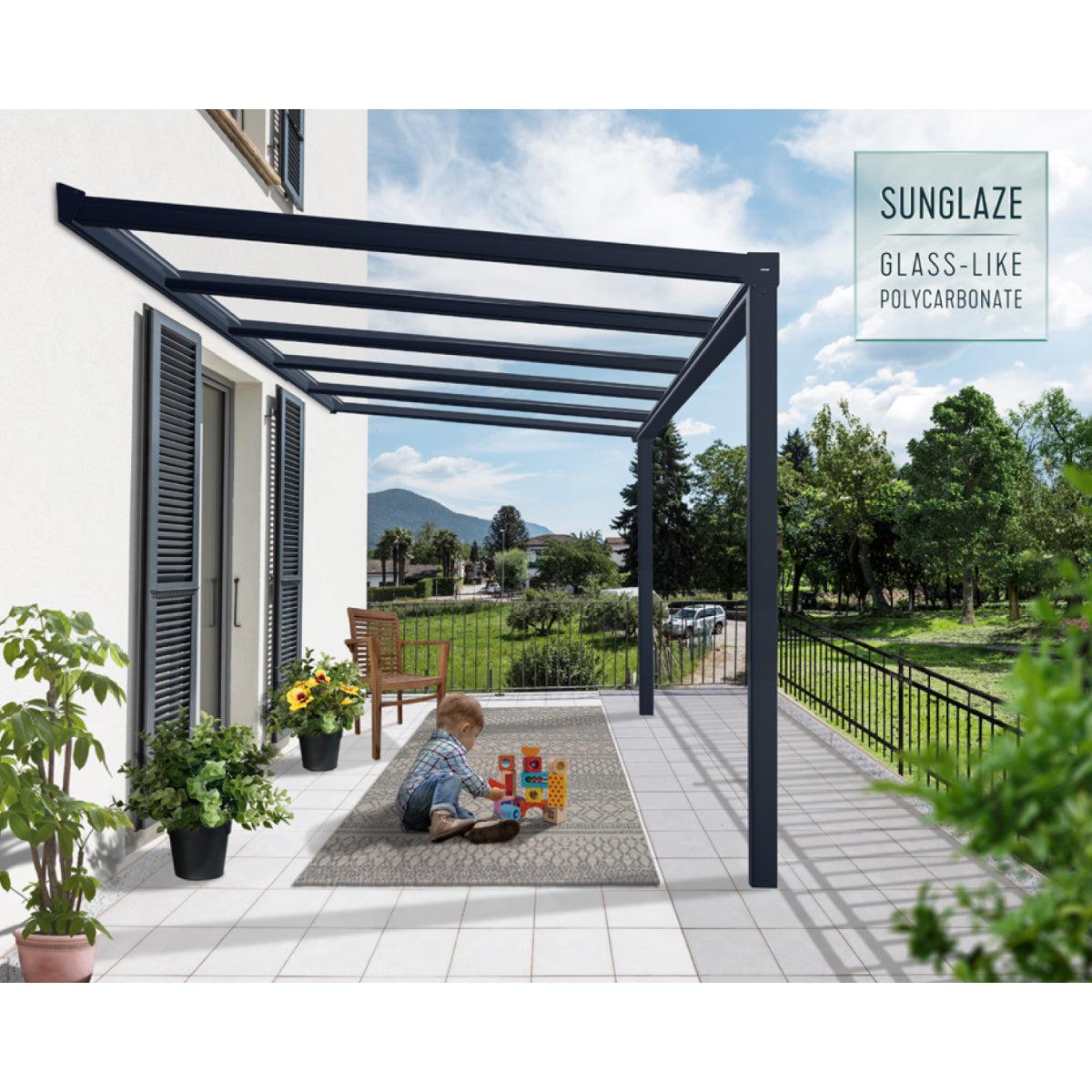 Stockholm Aluminum Patio Covers 11 x 12 ft. Clear Panels | Palram-Canopia-Delightful Yard
