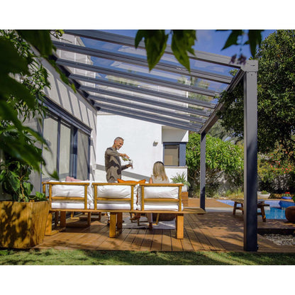 Stockholm Aluminum Patio Covers 11 x 17 ft. Clear Panels | Palram-Canopia-Delightful Yard
