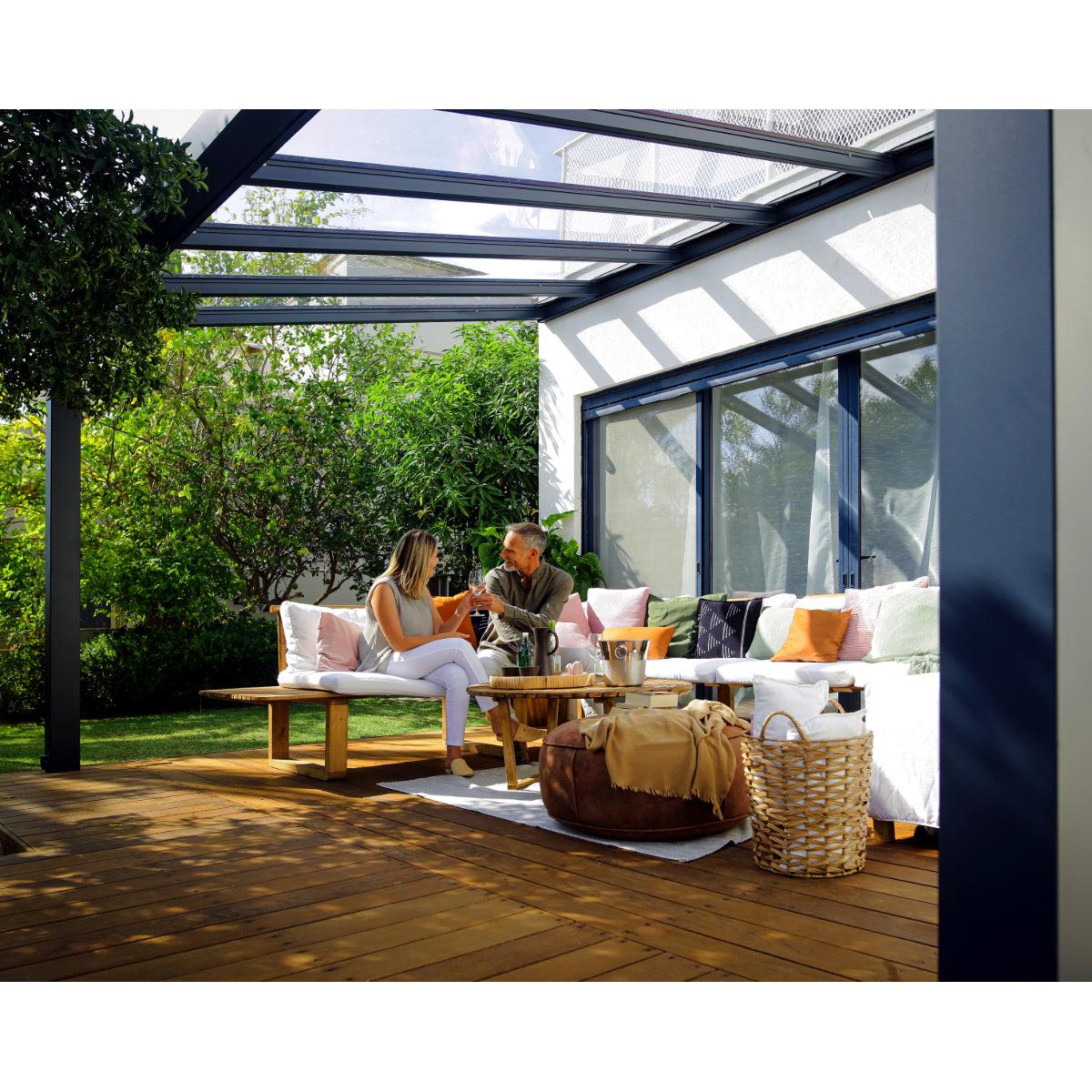 Stockholm Aluminum Patio Covers 11 x 17 ft. Clear Panels | Palram-Canopia-Delightful Yard