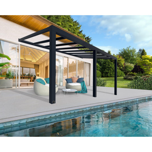 Stockholm Aluminum Patio Covers 11 x 19 ft. Clear Panels | Palram-Canopia-Delightful Yard