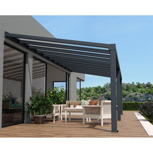 Stockholm Aluminum Patio Covers 11 x 26 ft. Clear Panels | Palram-Canopia-Delightful Yard