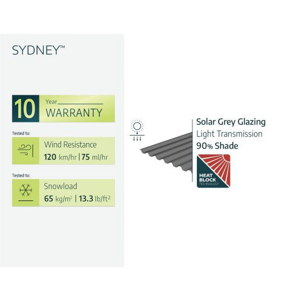Sydney Wave Aluminum Carport 10 x 20 x 9 ft. | Palram-Canopia-Delightful Yard