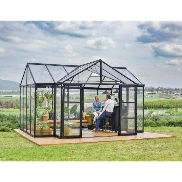 Triomphe Garden Chalet Greenhouse Solarium 15 x 12 ft. | Palram-Canopia-Delightful Yard