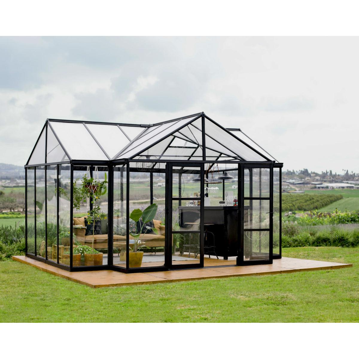 Triomphe Garden Chalet Greenhouse Solarium 15 x 12 ft. | Palram-Canopia-Delightful Yard