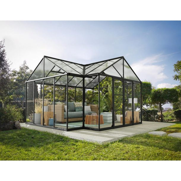 Triomphe Garden Chalet Greenhouse Solarium 15 x 12 ft. | Palram-Canopia-Delightful Yard