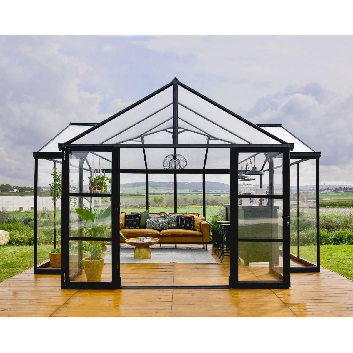 Triomphe Garden Chalet Greenhouse Solarium 15 x 12 ft. | Palram-Canopia-Delightful Yard