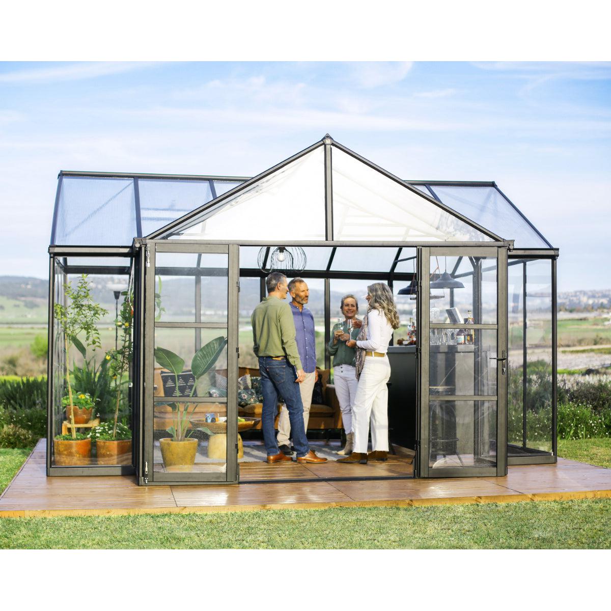 Triomphe Garden Chalet Greenhouse Solarium 15 x 12 ft. | Palram-Canopia-Delightful Yard