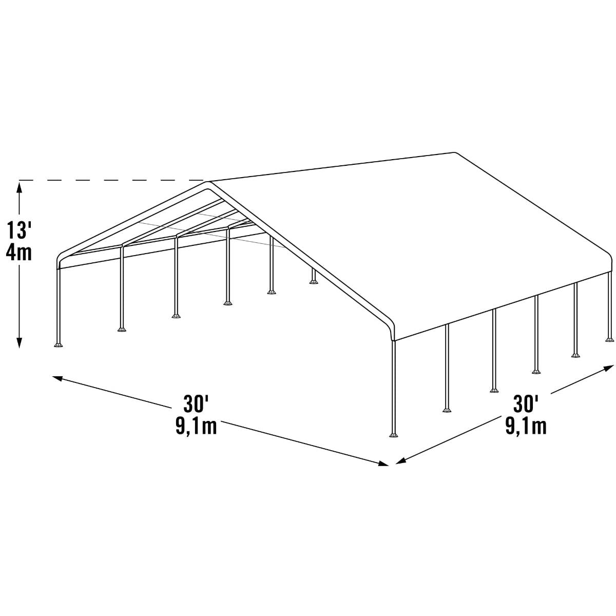 UltraMax Canopy 30 x 30 ft. White | Shelterlogic-Delightful Yard