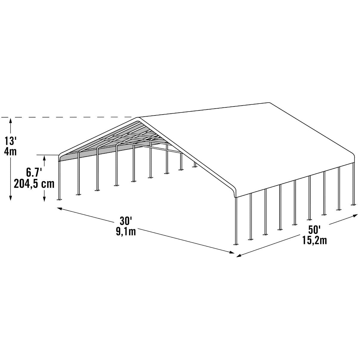 UltraMax Canopy 30 x 50 ft. White | Shelterlogic-Delightful Yard