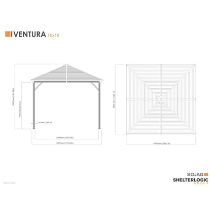 Ventura Aluminum Gazebo 10 x 10 ft | Sojag-Delightful Yard