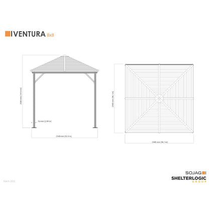 Ventura Aluminum Gazebo 8 x 8 ft | Sojag-Delightful Yard