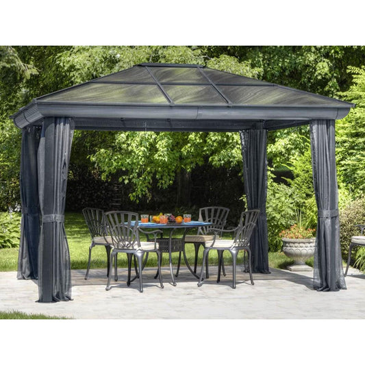 Venus Aluminum Gazebo 10 x 14 ft. PC Roof | Gazebo PenGuin-Delightful Yard