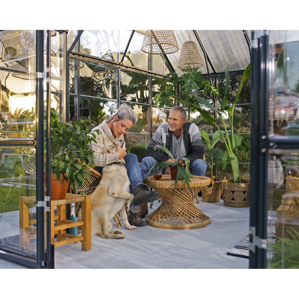 Victory Garden Chalet Greenhouse Solarium 12 x 10 ft. | Palram-Canopia-Delightful Yard