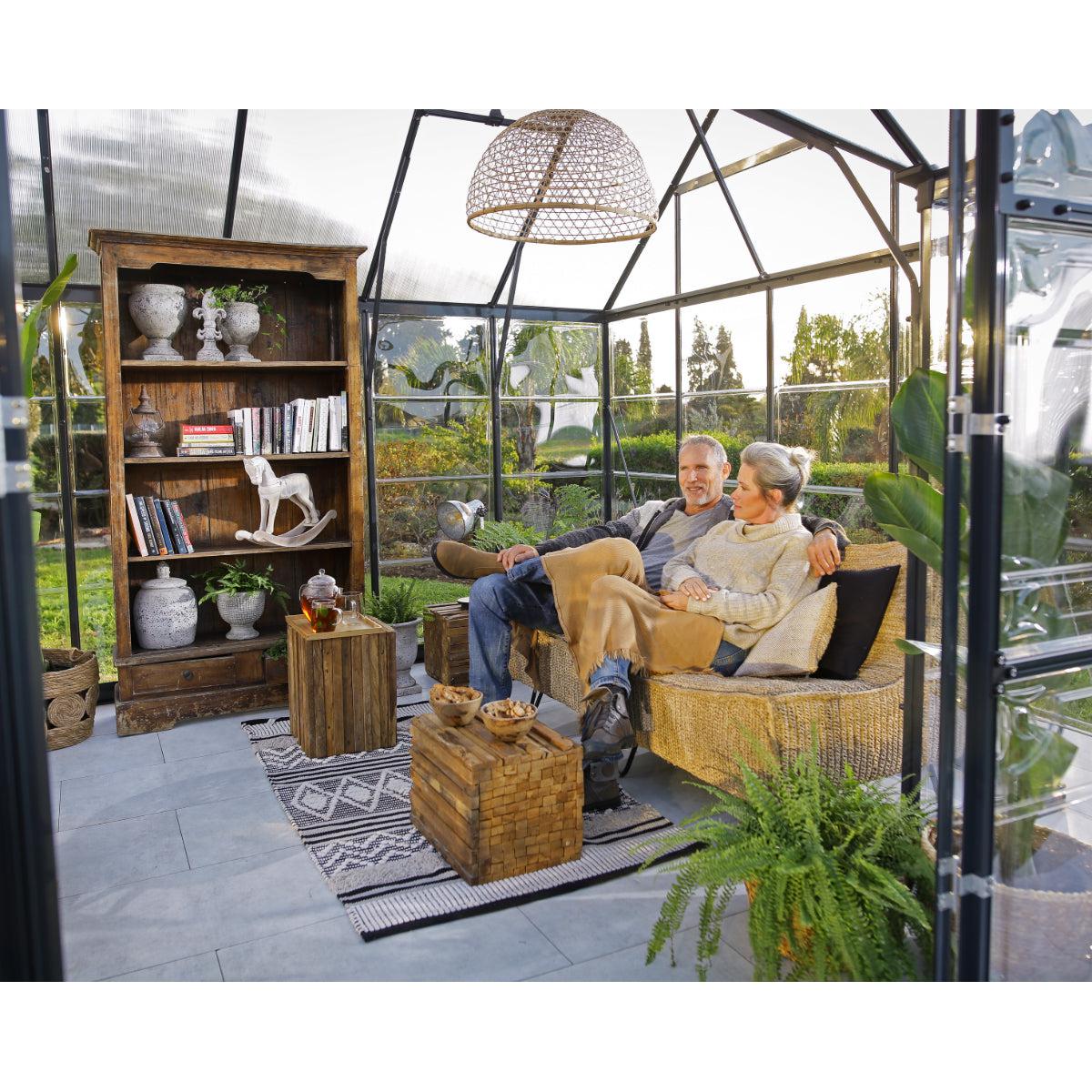 Victory Garden Chalet Greenhouse Solarium 12 x 10 ft. | Palram-Canopia-Delightful Yard