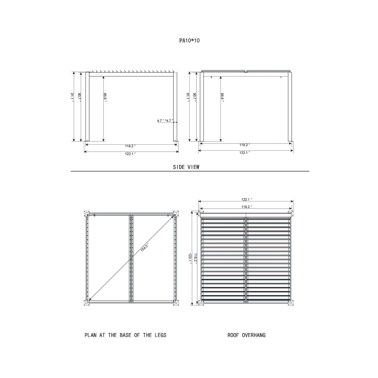 Vikos Aluminum Pergola 10 x 10 ft. | Gazebo PenGuin-Delightful Yard