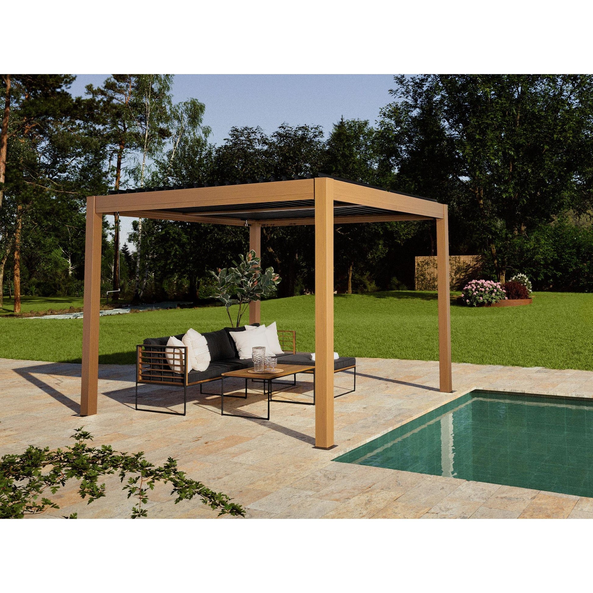 Vikos Aluminum Pergola 10 x 10 ft. | Gazebo PenGuin-Delightful Yard