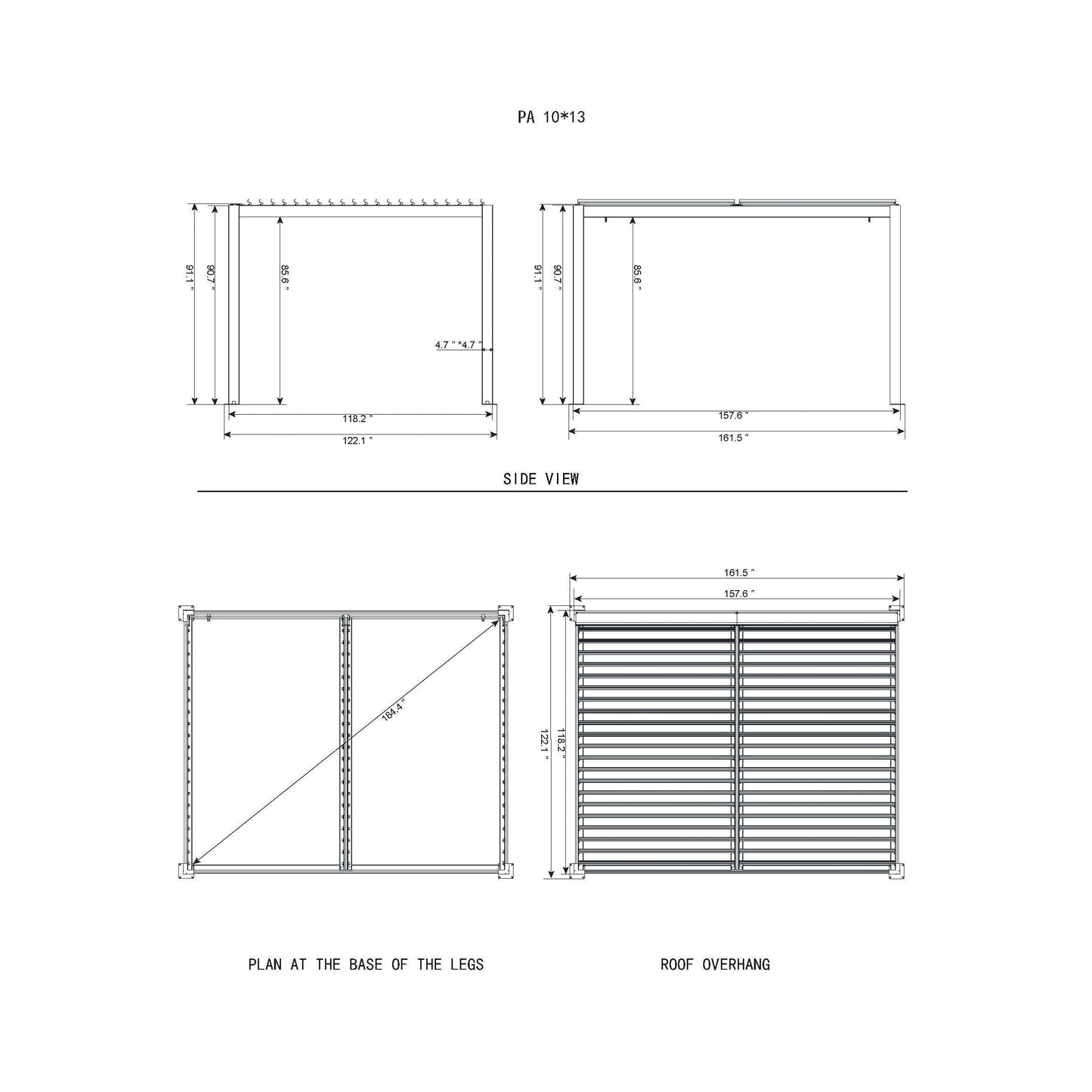 Vikos Aluminum Pergola 10 x 13 ft. | Gazebo PenGuin-Delightful Yard