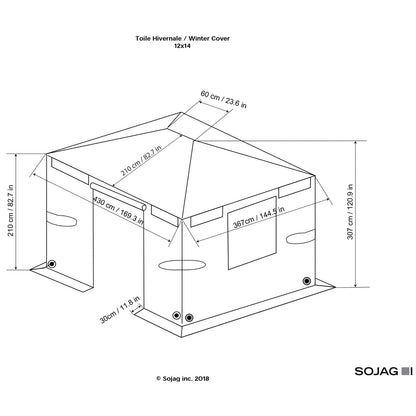 Winter Gazebo Cover 12 x 14 ft | Sojag-Delightful Yard