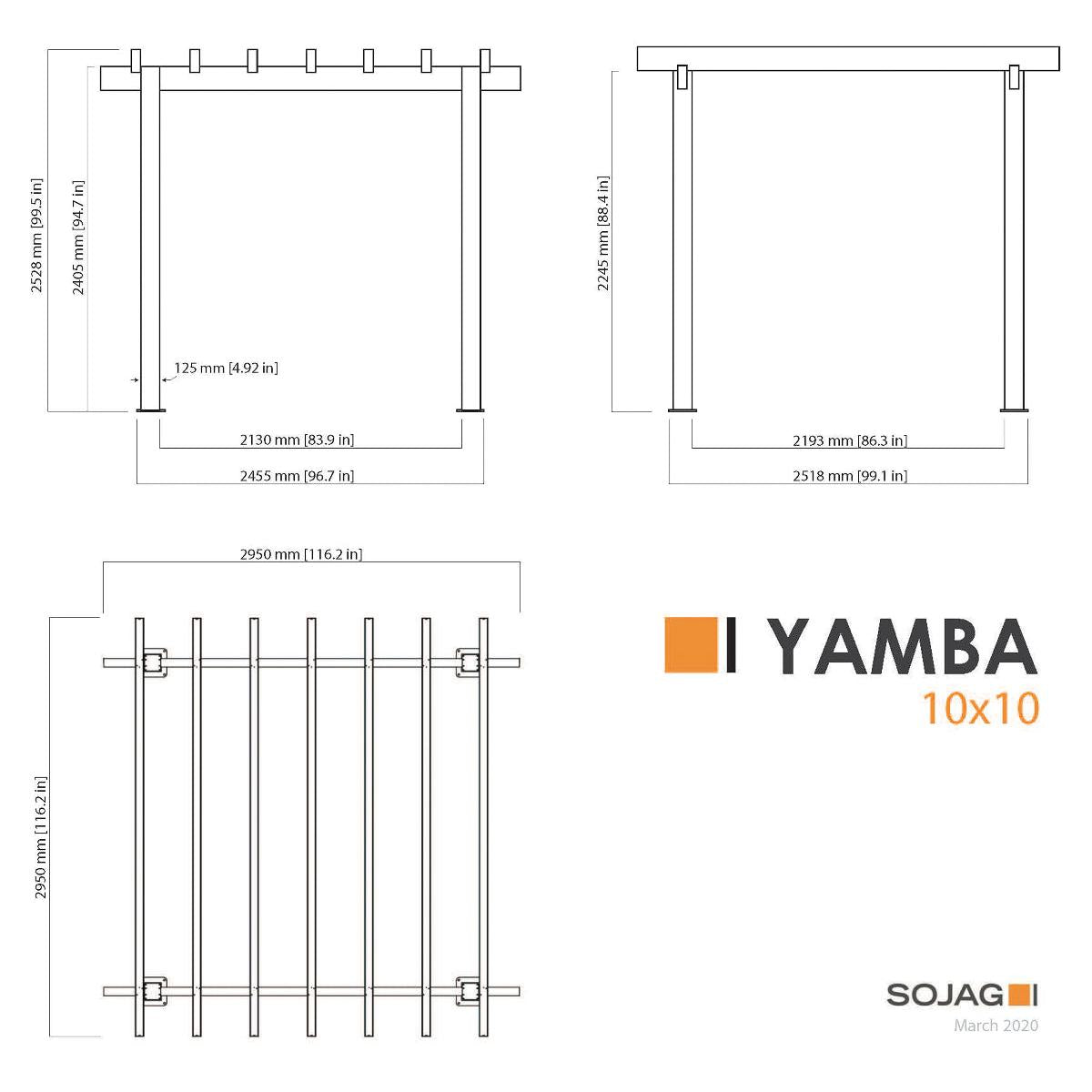 Yamba 10 x 10 ft. Aluminum Pergola| Sojag-Delightful Yard