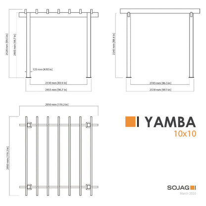Yamba 10 x 10 ft. Aluminum Pergola| Sojag-Delightful Yard
