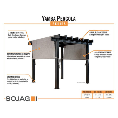 Yamba 10 x 16.5 ft. Aluminum Pergola| Sojag-Delightful Yard