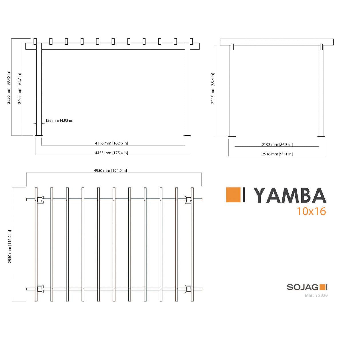 Yamba 10 x 16.5 ft. Aluminum Pergola| Sojag-Delightful Yard