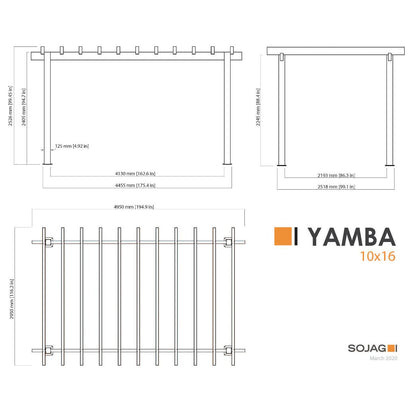 Yamba 10 x 16.5 ft. Aluminum Pergola| Sojag-Delightful Yard
