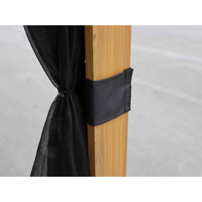 Yosemite Aluminum Gazebo 10 x 12 ft. Double Roof Wood Finish | Gazebo PenGuin-Delightful Yard