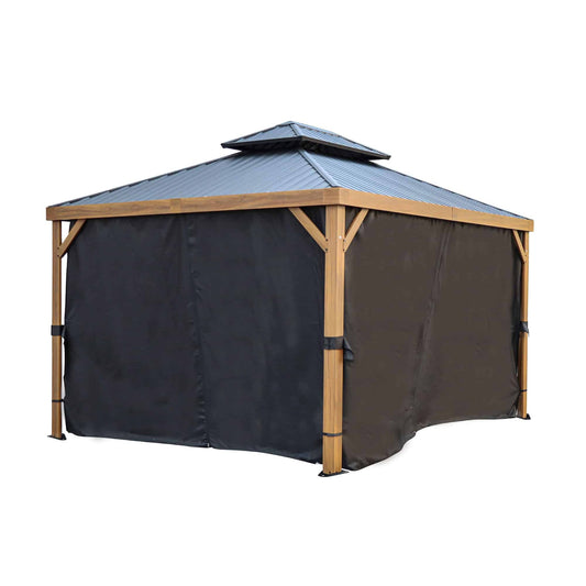 Yosemite Gazebo Curtains 10 x 12 ft Black | Gazebo Penguin-Delightful Yard