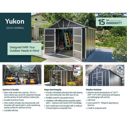 Yukon Garage Skylight Shed 11 x 17 ft. | Palram-Canopia-Delightful Yard