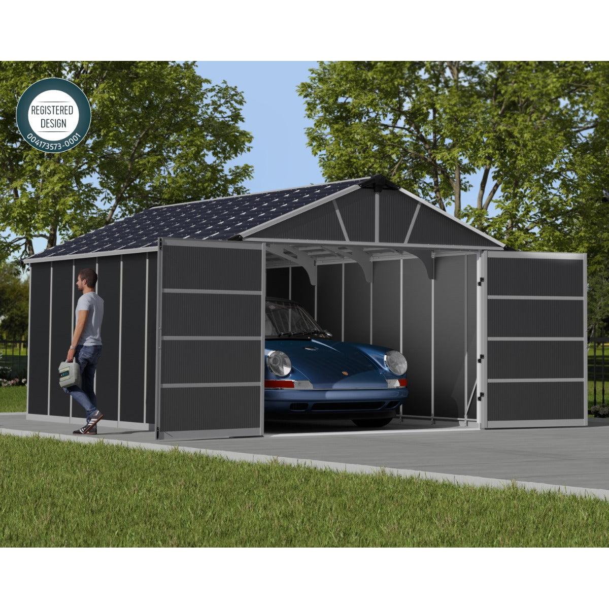 Yukon Garage Skylight Shed 11 x 17 ft. | Palram-Canopia-Delightful Yard