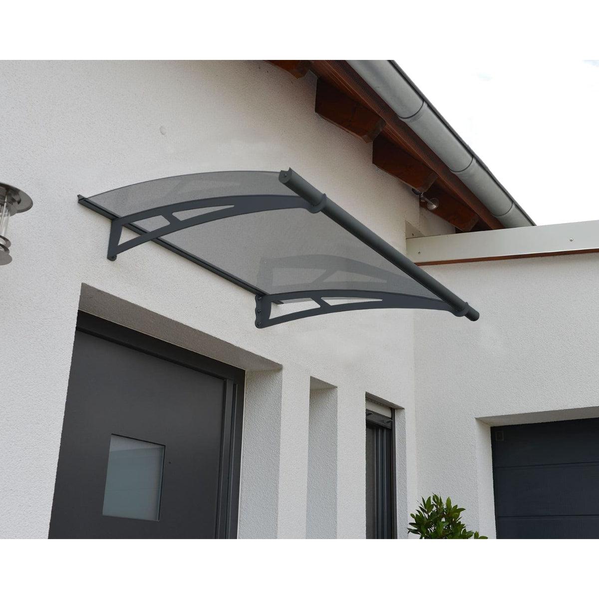 Aquila 1500 Door Awning Grey Panel | Palram-Canopia - Delightful Yard