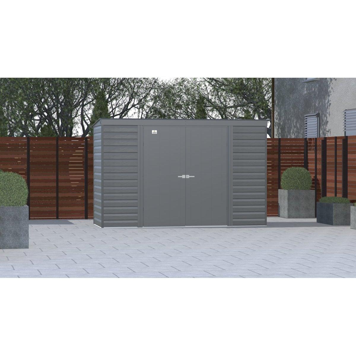 Arrow Select Steel Storage Shed 10 x 4 ft. | Pent Roof - Delightful Yard
