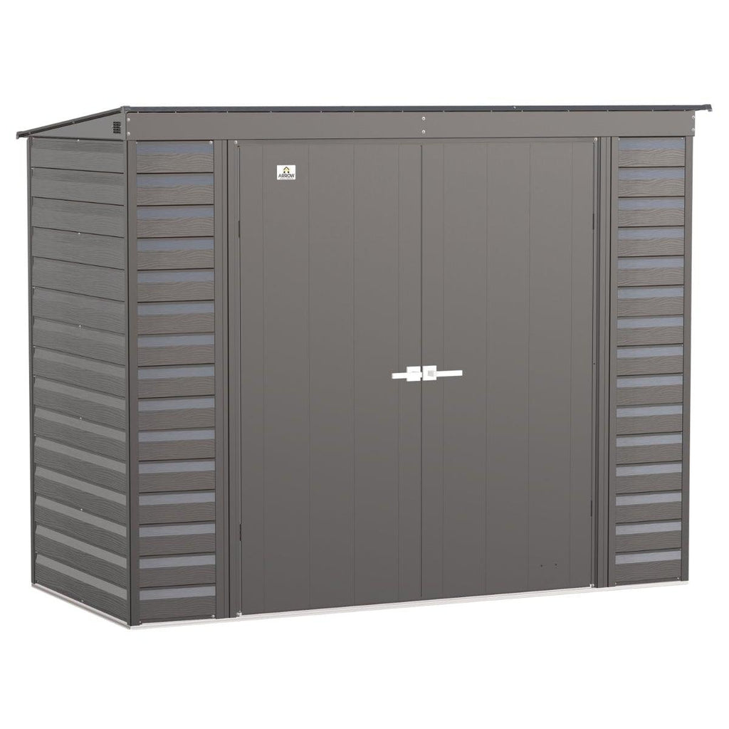 Arrow Select Galvanized Steel Storage Shed, Charcoal, 8-ft x 4-ft