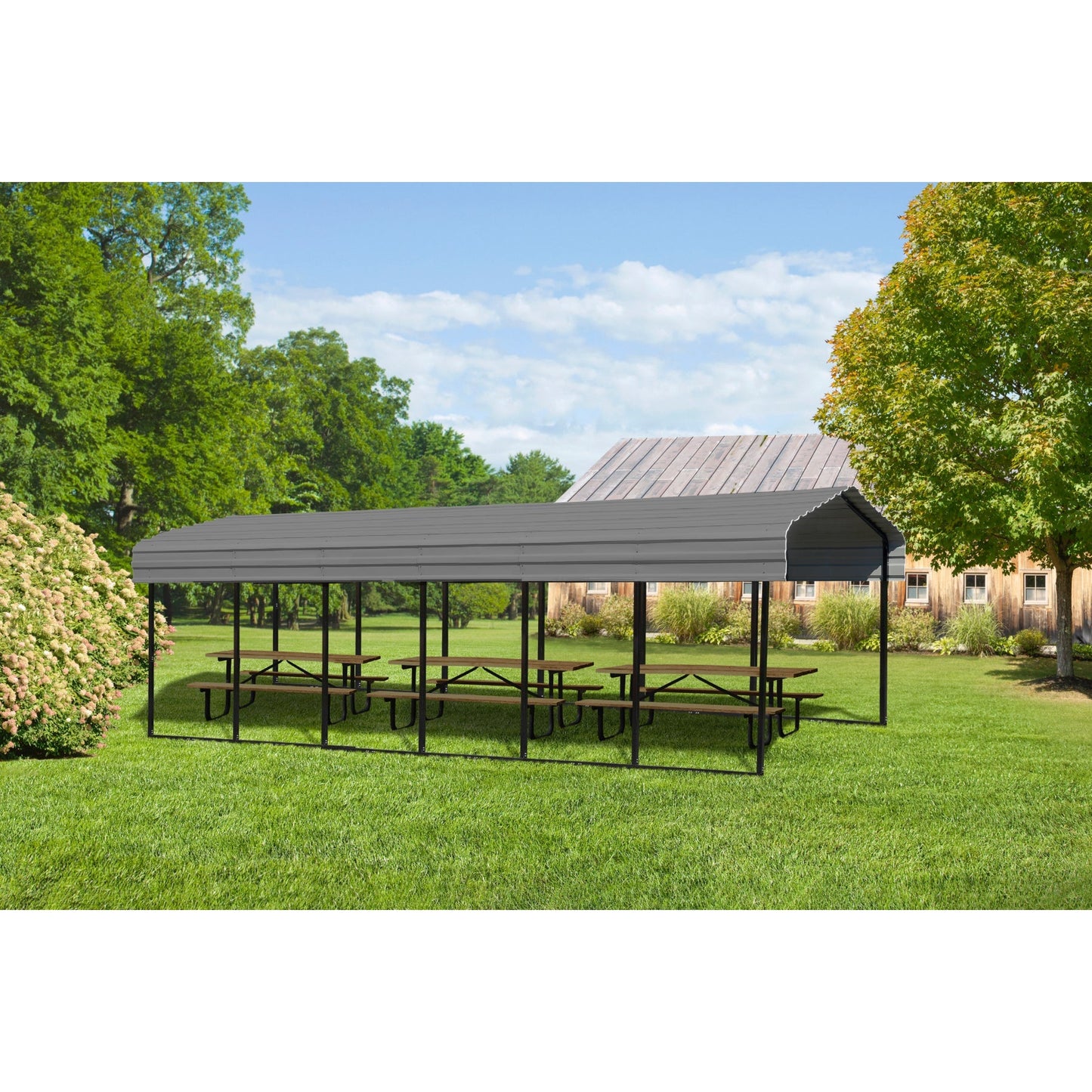 Arrow Steel Carport Canopy 10 x 29 x 9 ft.-Delightful Yard