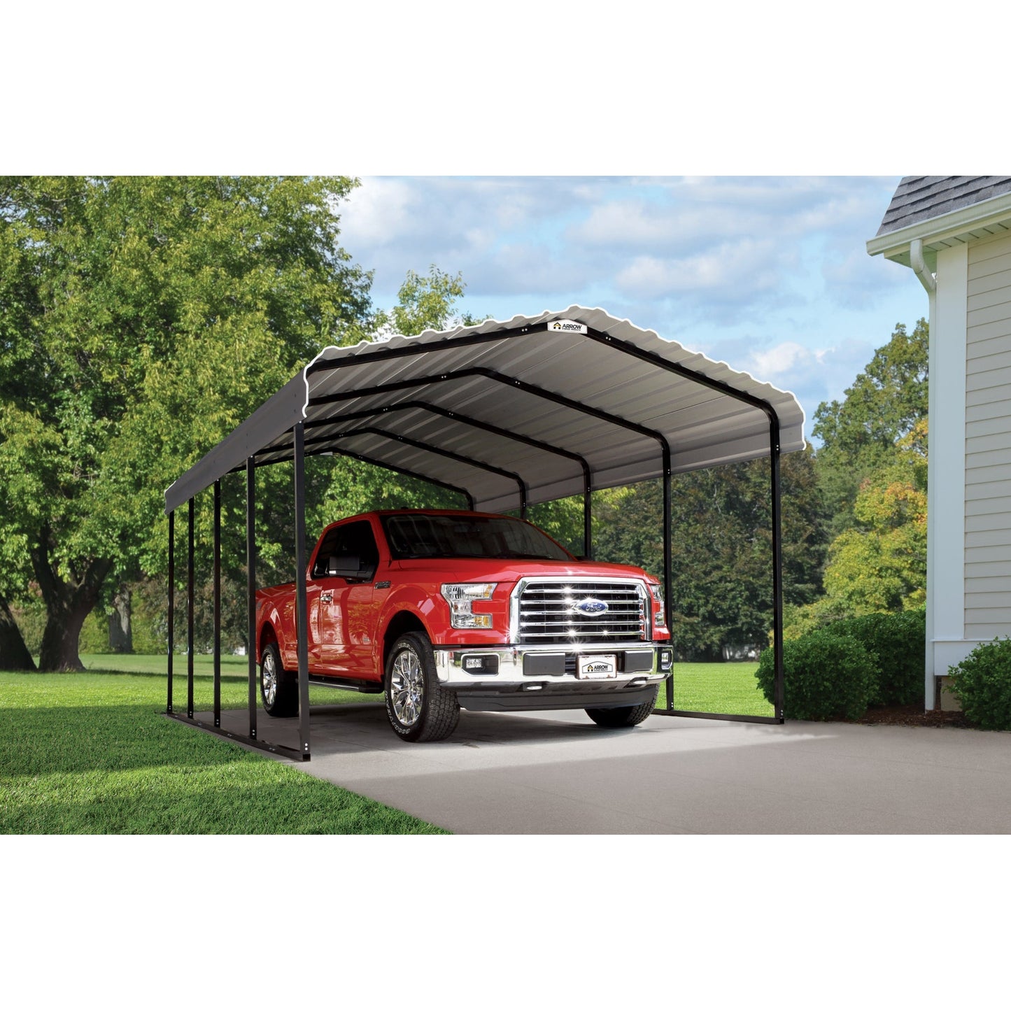 Arrow Steel Carport Canopy 12 x 20 x 9 ft.-Delightful Yard