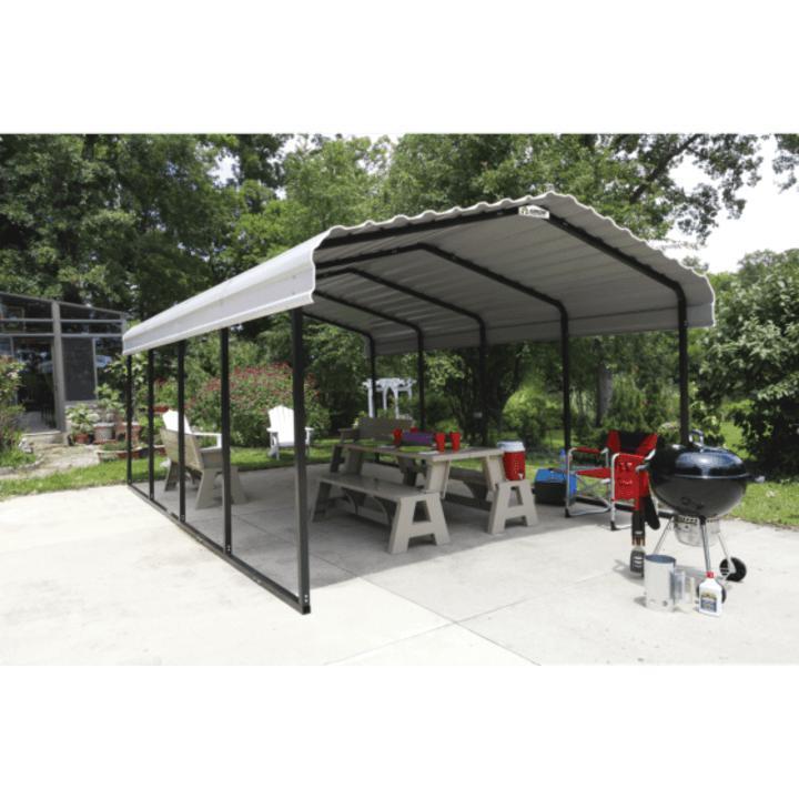 Arrow Steel Carport Canopy 12 x 20 x 7 ft. - Delightful Yard
