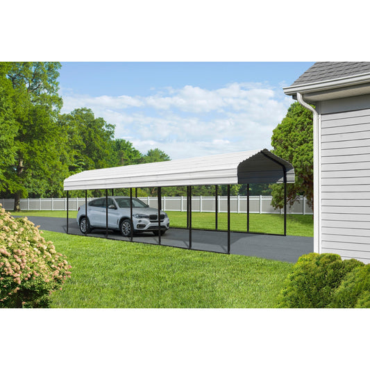 Arrow Steel Carport Canopy 12 x 29 x 7 ft.-Delightful Yard