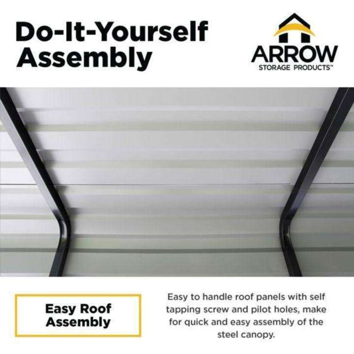 Arrow Steel Carport Canopy 12 x 29 x 7 ft. - Delightful Yard