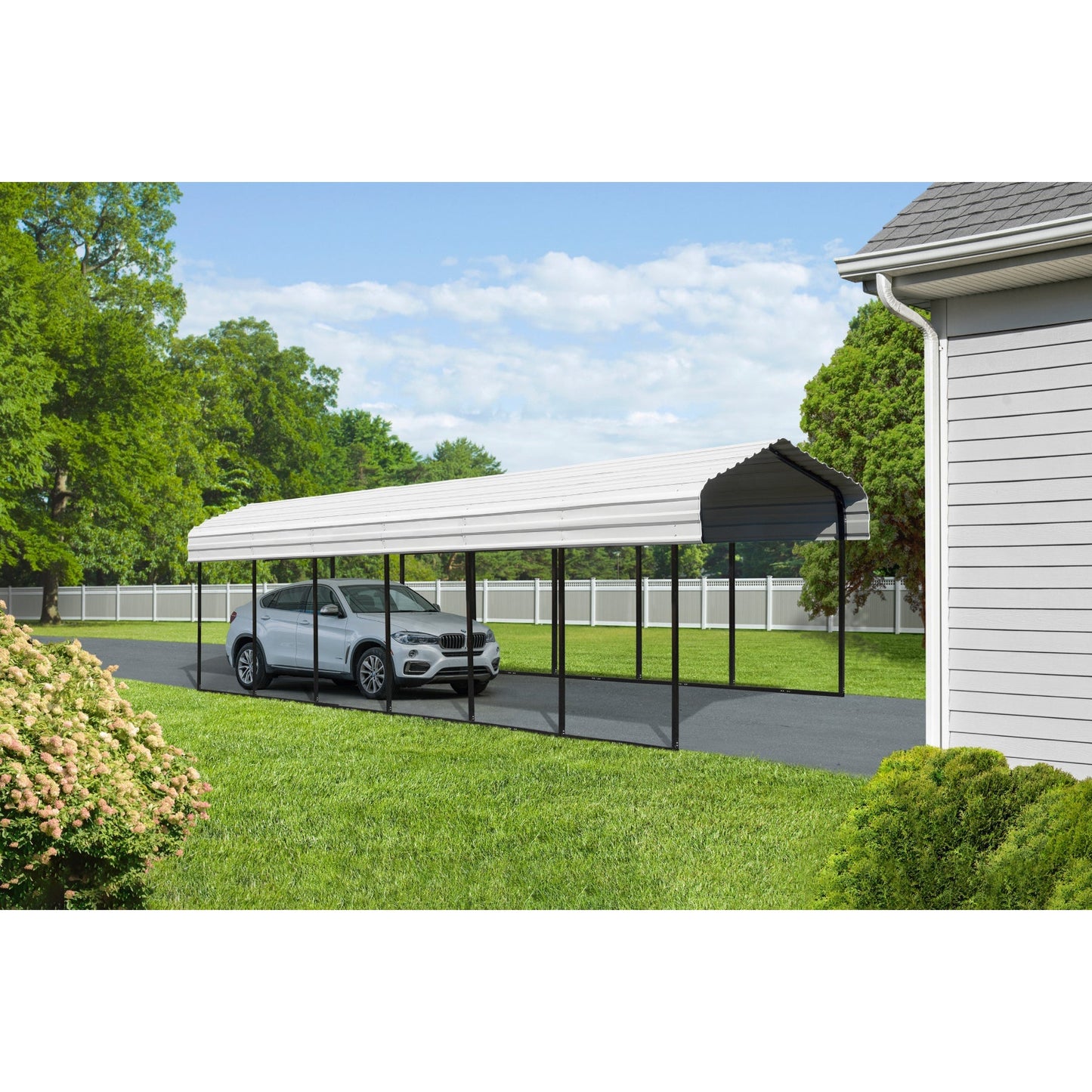 Arrow Steel Carport Canopy 12 x 29 x 9 ft.-Delightful Yard