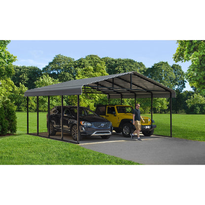 Arrow Steel Carport Canopy 20 x 20 x 9 ft.-Delightful Yard