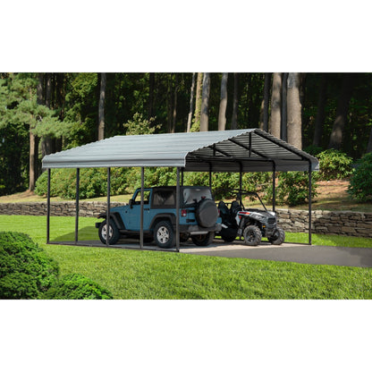 Arrow Steel Carport Canopy 20 x 20 x 9 ft.-Delightful Yard