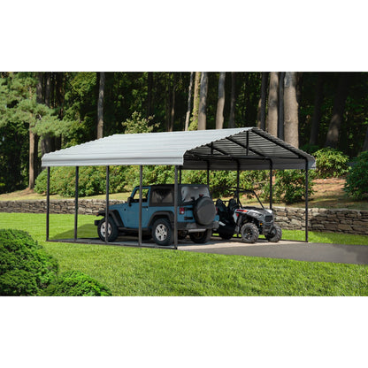 Arrow Steel Carport Canopy 20 x 20 x 9 ft.-Delightful Yard