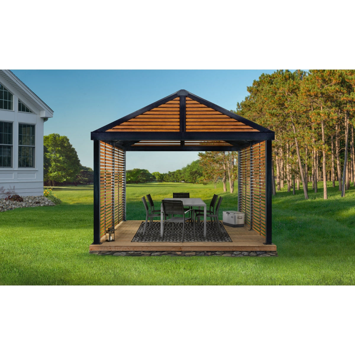 Boda Aluminum Louver Wall Gazebo 12 x 12 ft | Sojag-Delightful Yard