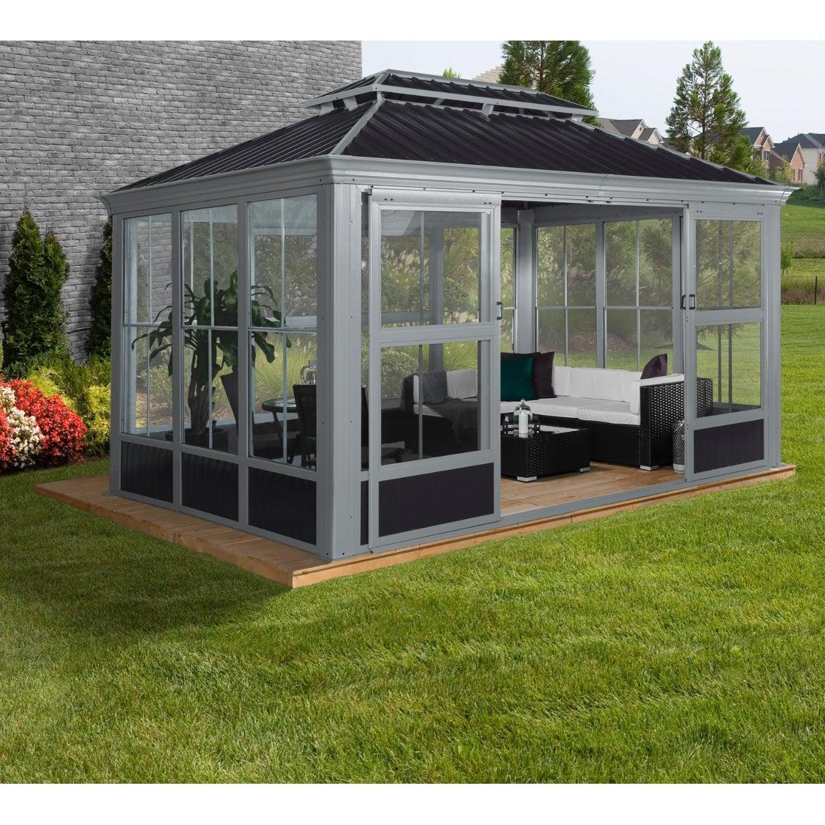 Sojag Bolata Enclosed Gazebo Solarium 10 x 14 ft. - Delightful Yard