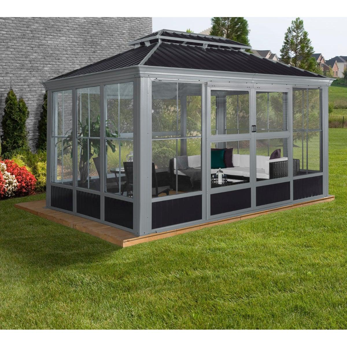 Sojag Bolata Enclosed Gazebo Solarium 10 x 14 ft. - Delightful Yard